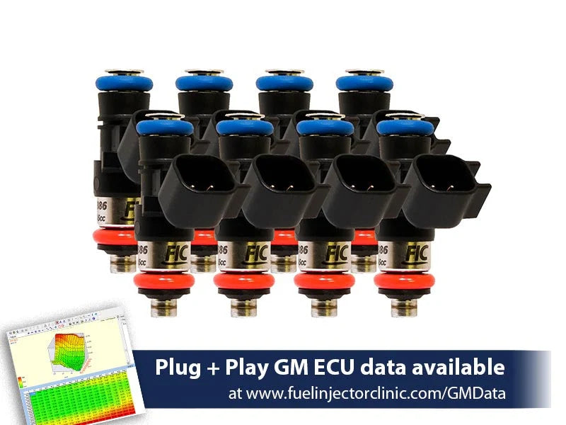 1200cc-D (130 lbs/hr at OE 58 PSI fuel pressure) FIC Fuel Injector Clinic Injector Set for LS3, LS7, LSA, L76, L92, and L99 engines (High-Z) (is303-1200h-d)