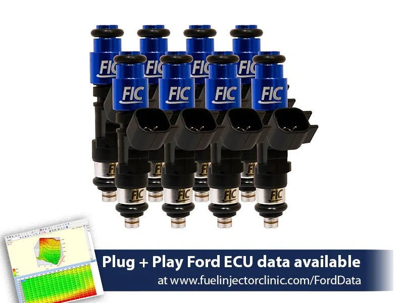 1000cc (95 lbs/hr at 43.5 PSI fuel pressure) FIC Fuel Injector Clinic Injector Set for Mustang GT (2005+)/GT350 (2015-2016)/ Boss 302 (2012-2013)/Cobra (1999-2004)(High-Z) (is403-1000h)